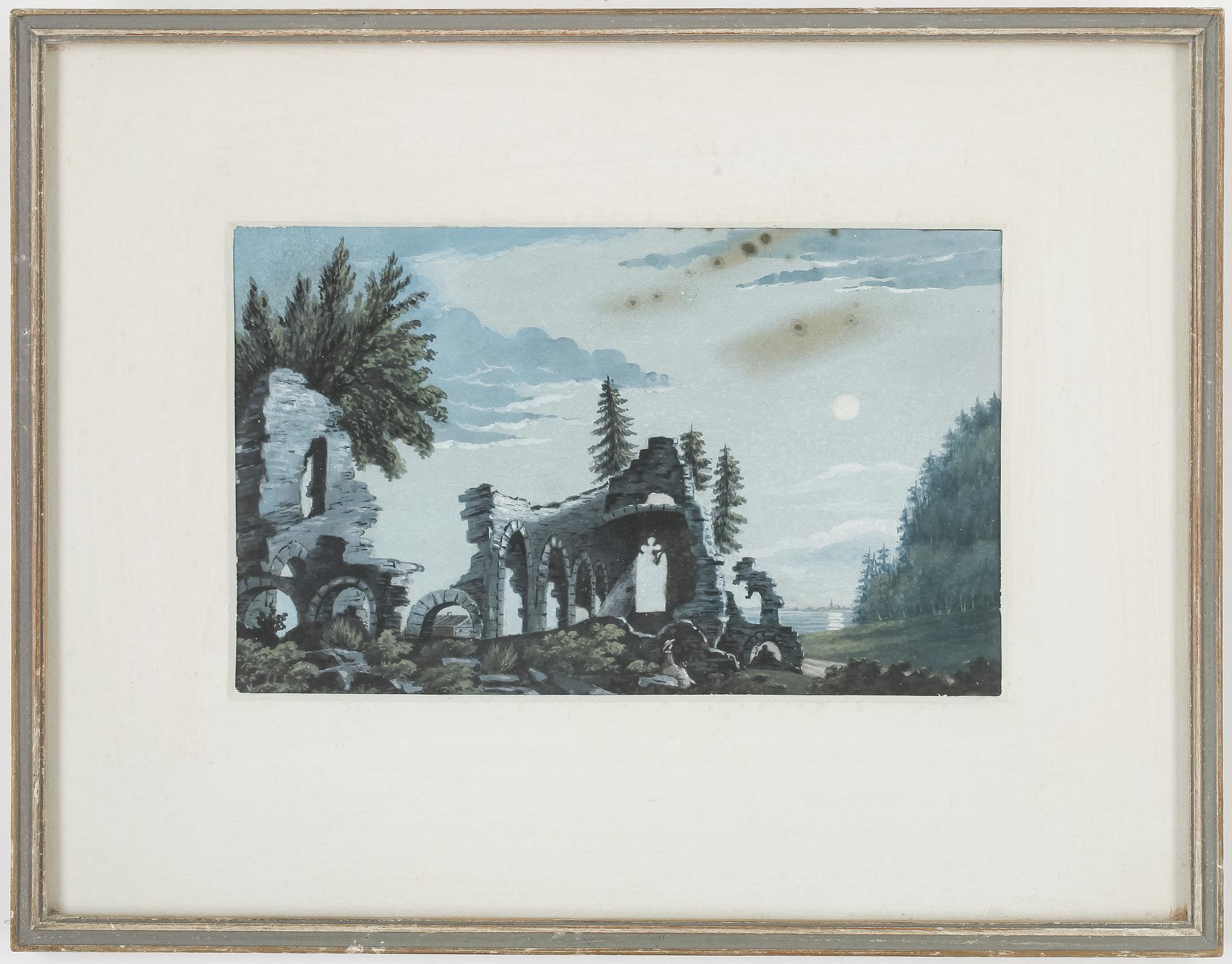 CARL GUSTAF ULFSPARRE AF BROXVIK, Akvareller/Gouacher, 4 st, en signerad CGU och daterad 1847.