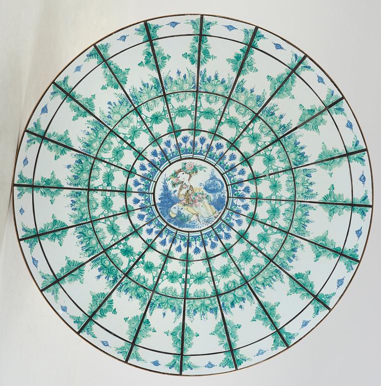 A Björn Wiinblad tiled top dining table, Denmark 1974.