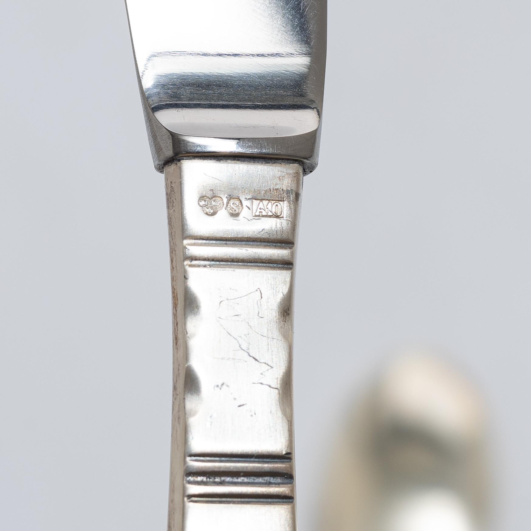 Jacob Ängman, bestickservis, 89 delar, silver, "Rosenholm", GAB, Eskilstuna, 1961-87.