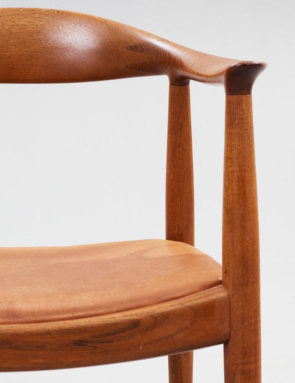 A pair of Hans J Wegner teak 'The Chair, by Johannes Hansen, Denmark 1950-60's.