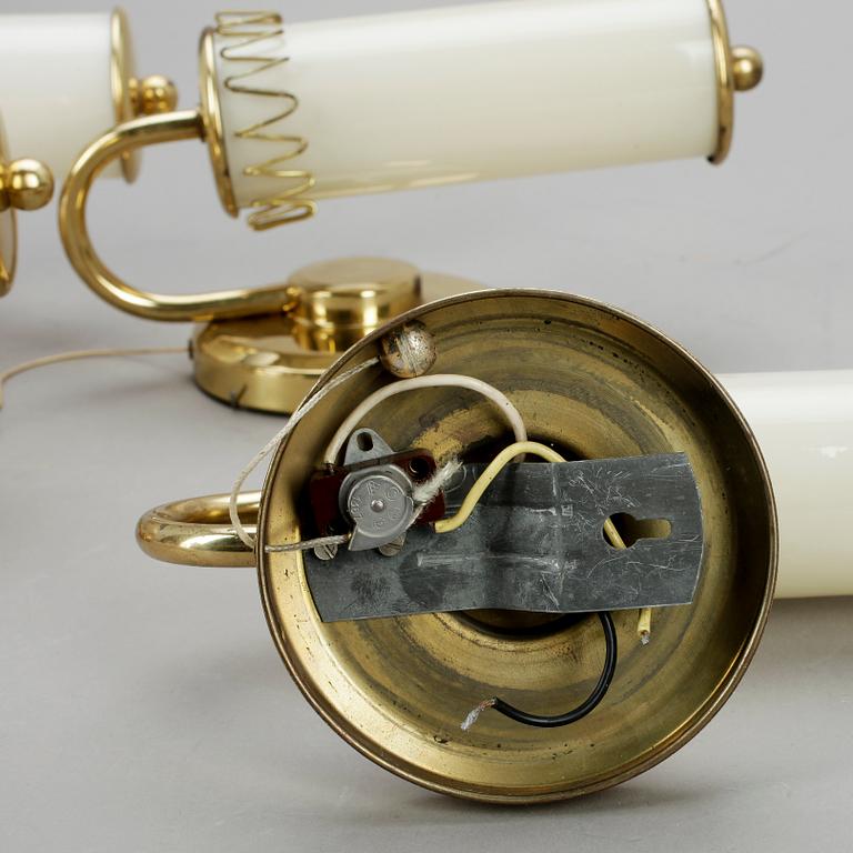 VÄGGLAMPOR, 4 stycken, 1940/50-tal.