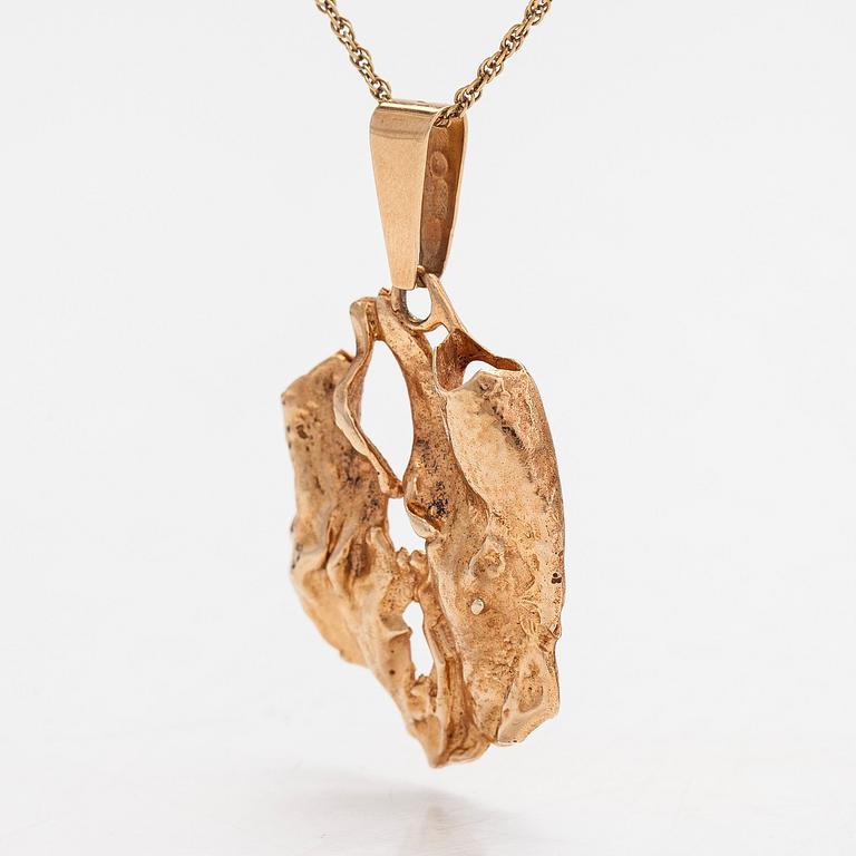 Hänge, 14K guld, Sammon Sepät, Tammerfors 1970 med kedja.