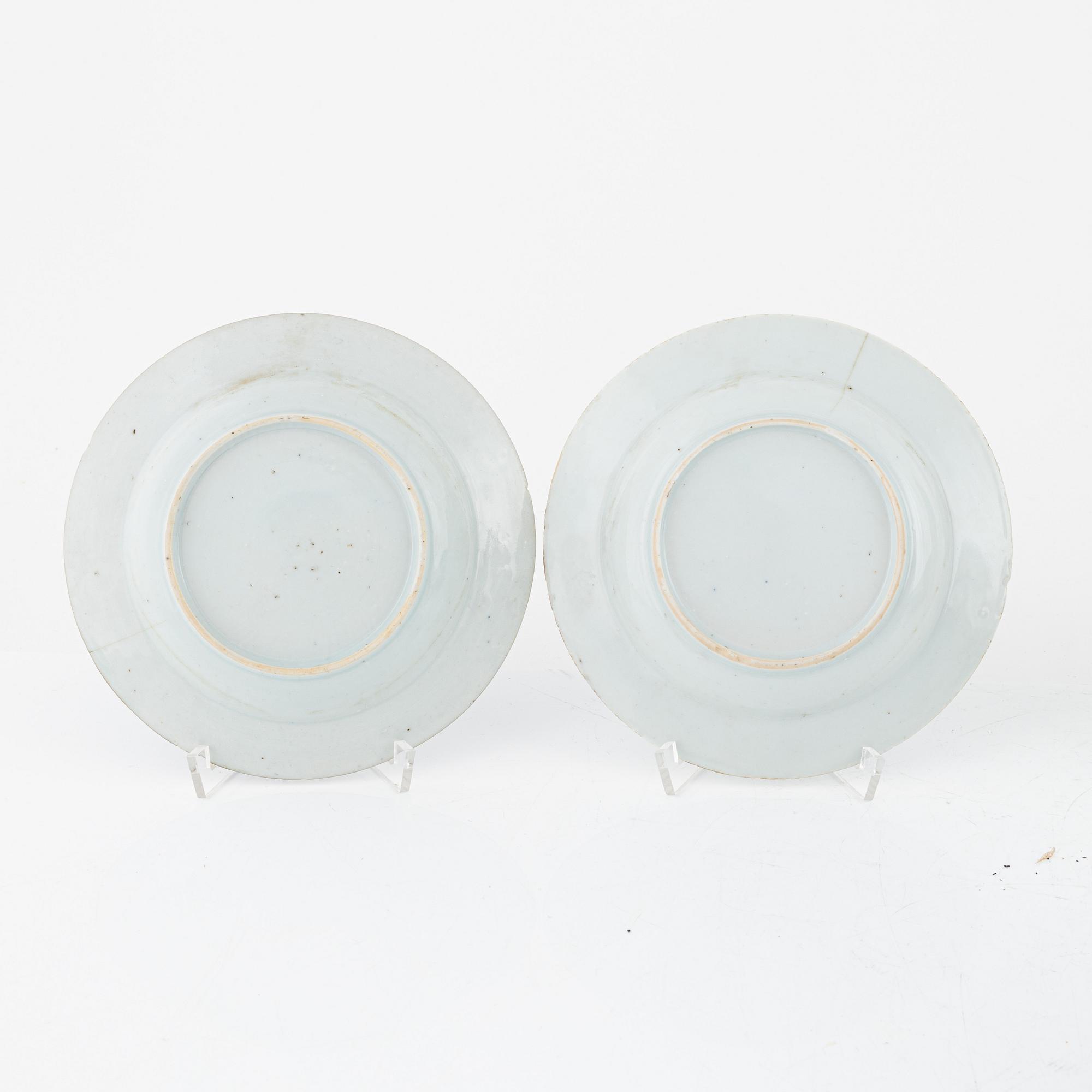 Nine porcelain pieces, China, Qing dynasty, 18th-19th century.