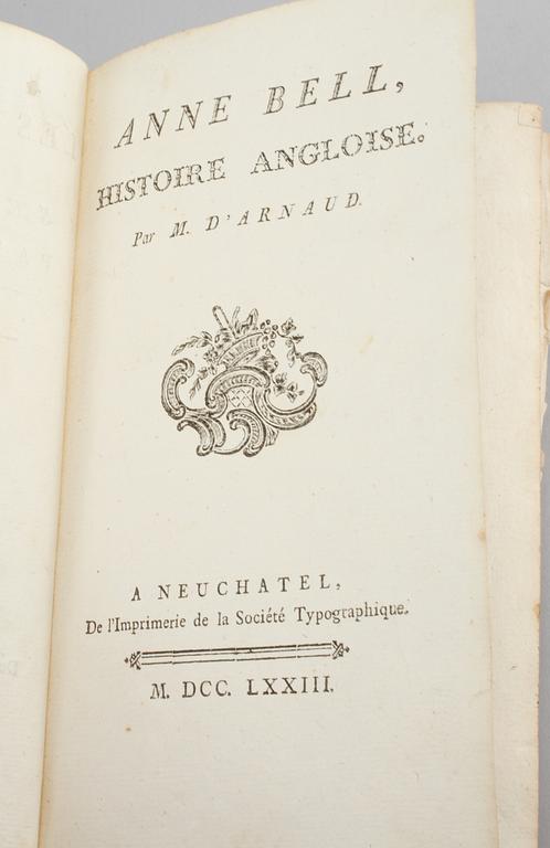 BÖCKER, 6 st, bl a "Les epreuves du sentiment...", 1700- och 1800-tal.
