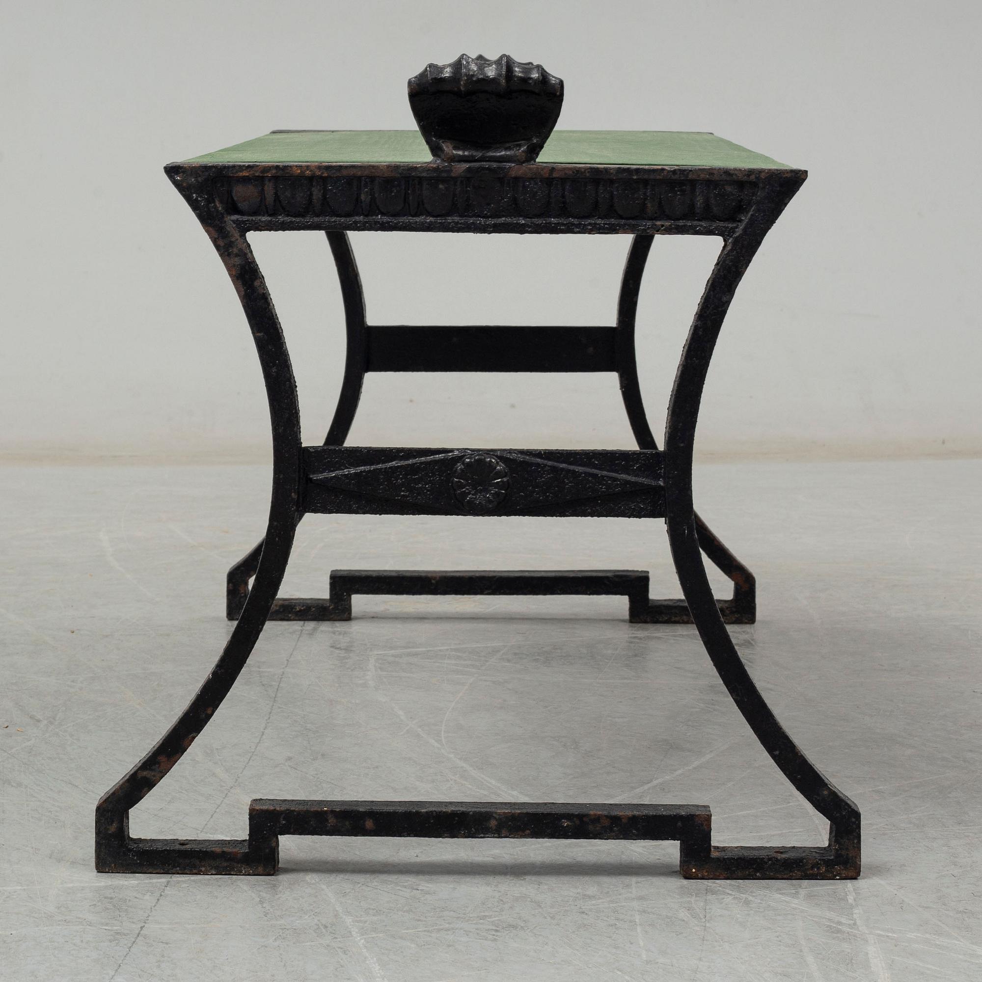 FOLKE BENSOW, a 'Snecan' cast iron carden bench from Byarums Bruk, sesigned in 1923.