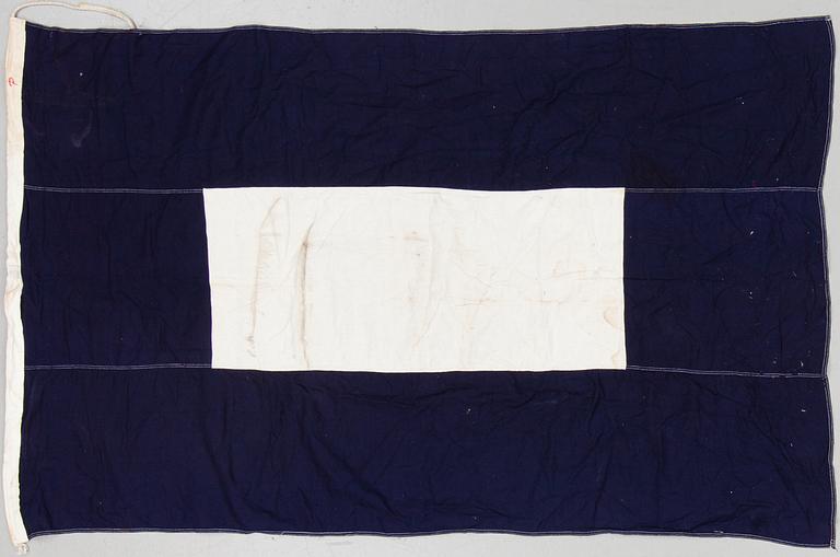 A set of maritime signal flags, 34 parts, 20th century.