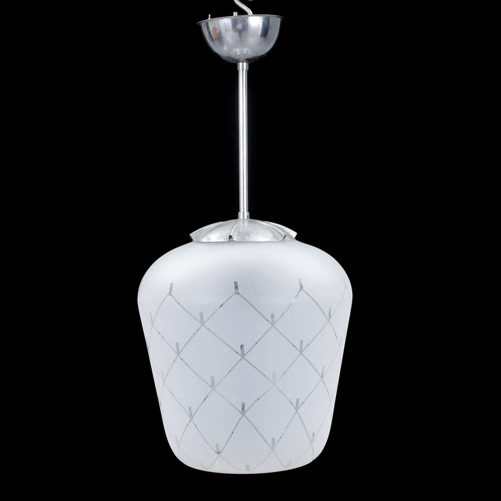 TAKLAMPA, glas, 1900-talets mitt. Höjd ca 51 cm.