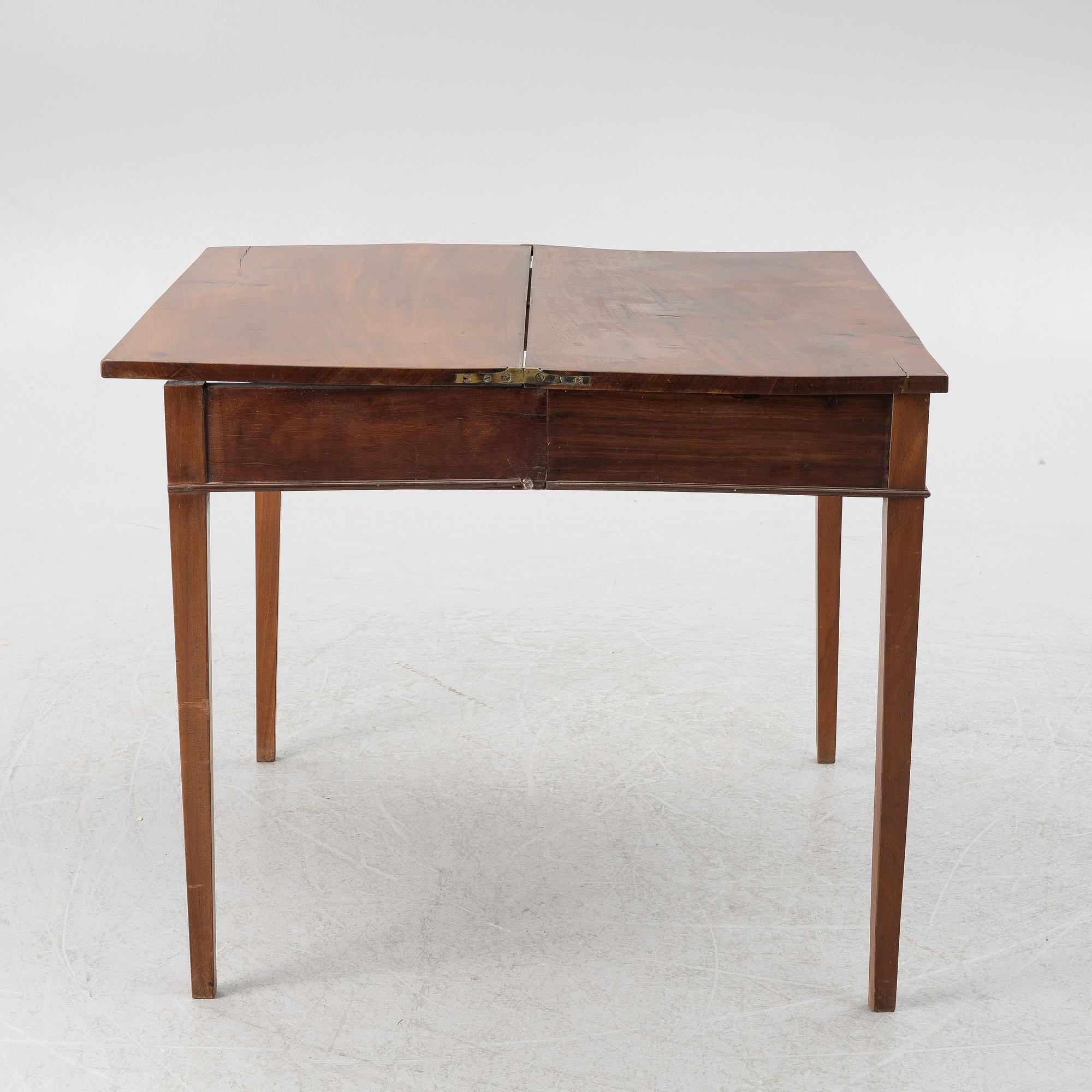 Game table, late Gustavian style, around 1900.