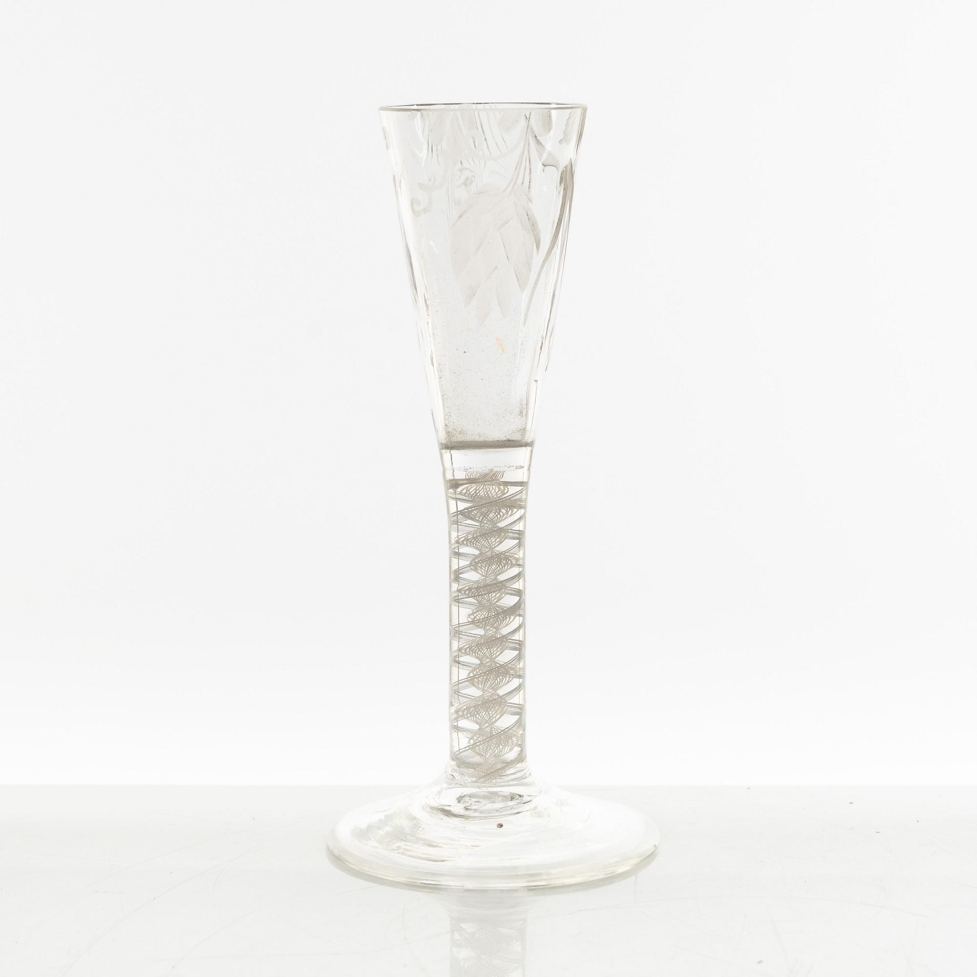 A group of four part Swedish glasses, 18th century.