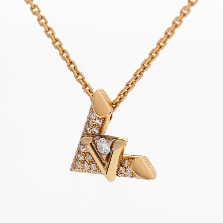 Louis Vuitton, an 18K gold and diamond 'LV Volt One' necklace.