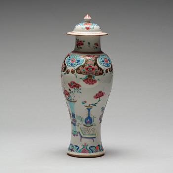 A famille rose jar with cover, Qing dynasty, Qianlong (1736-95).