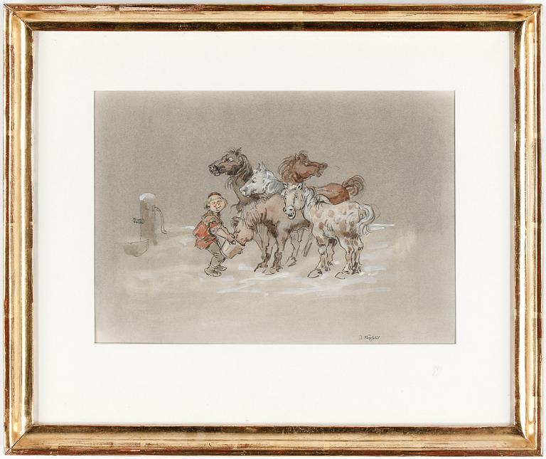 ROBERT HÖGFELDT, blandteknik, signerad.