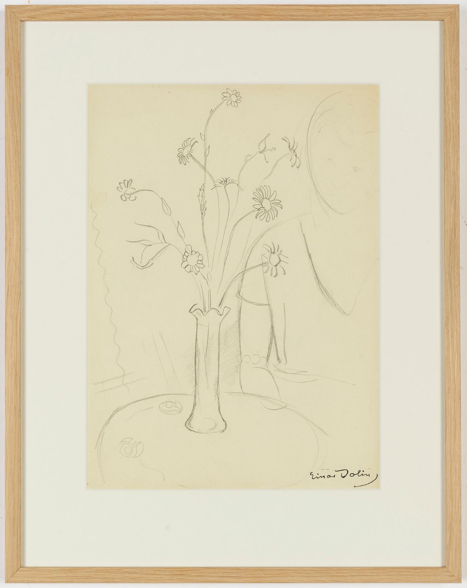 Einar Jolin, pencil drawing, stamped signature Einar Jolin.