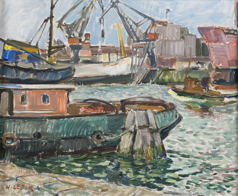 HUGO LEPIK, oil on canvas, signed.