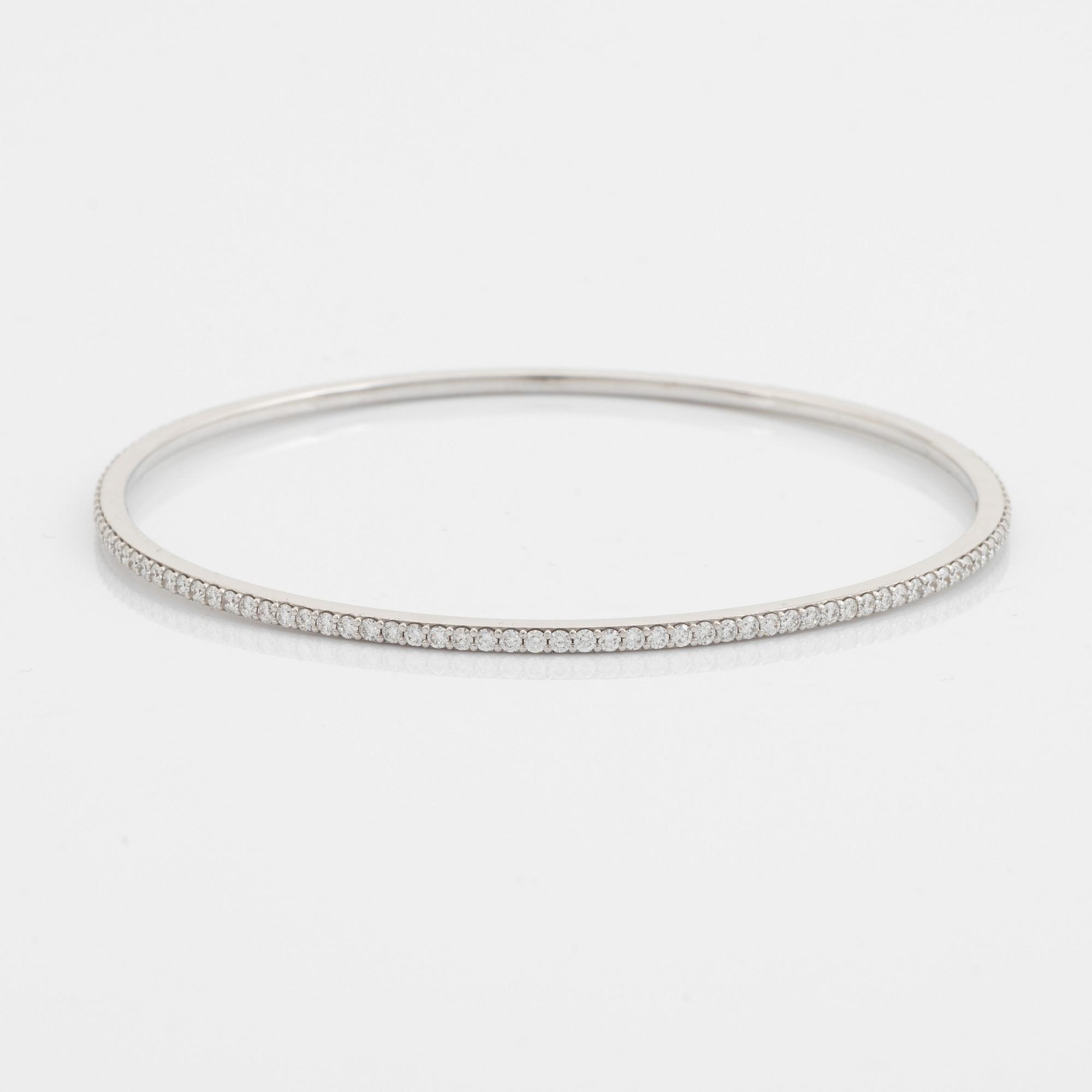 Brilliant cut diamond bangle.