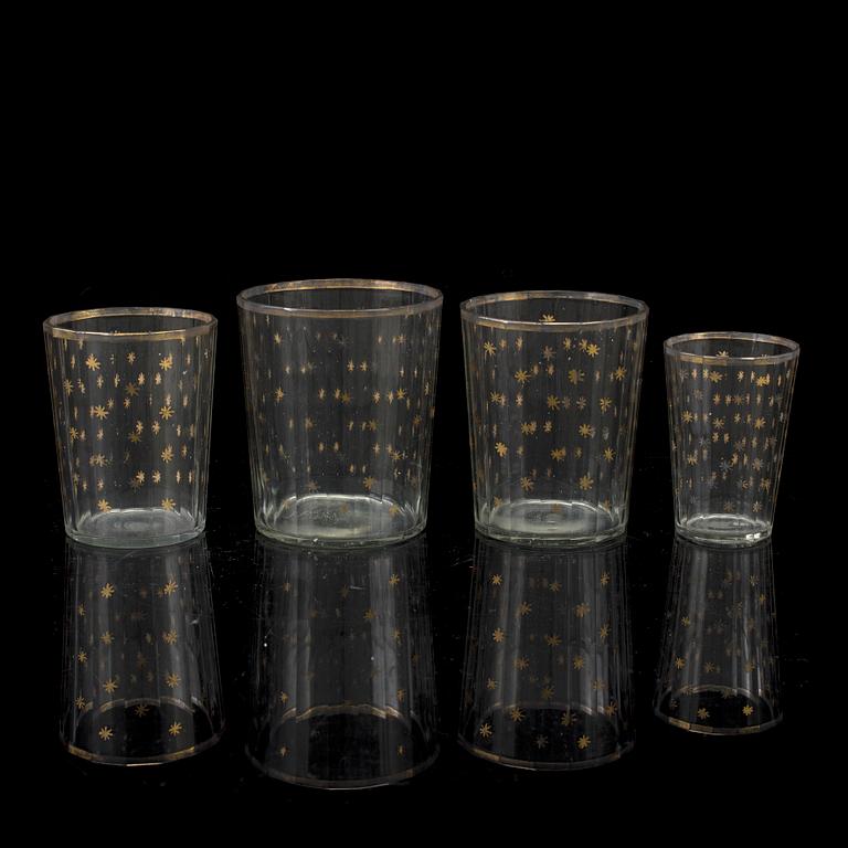 A set of four 19th century glasses.