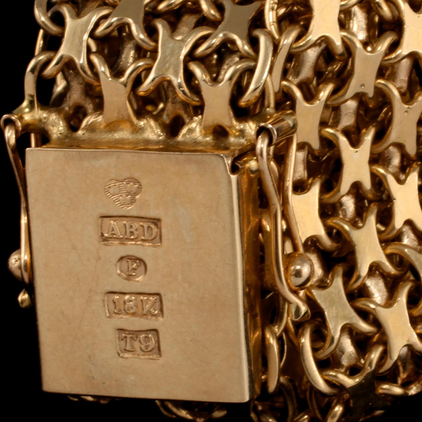 ARMLÄNK, 18k guld, Alton, Falköping, 1969. Vikt 21 g.