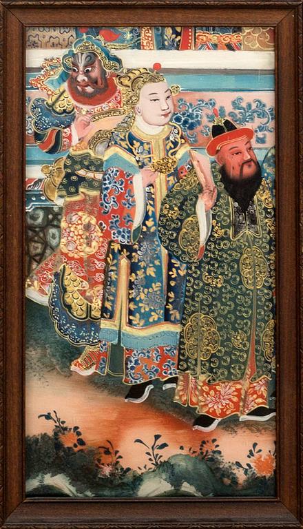 A Chinese glass painting around 1900.