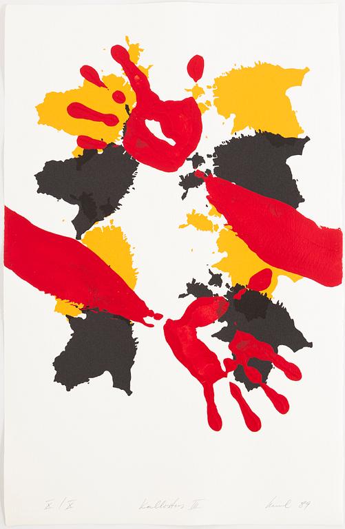 Raul Meel, portfolio with 6 silkscreen in colours, 1989, signed X/X.