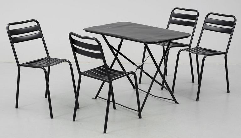 TRÄDGÅRDSMÖBLER, 5 delar. Frankrike, 1900-talets mitt.