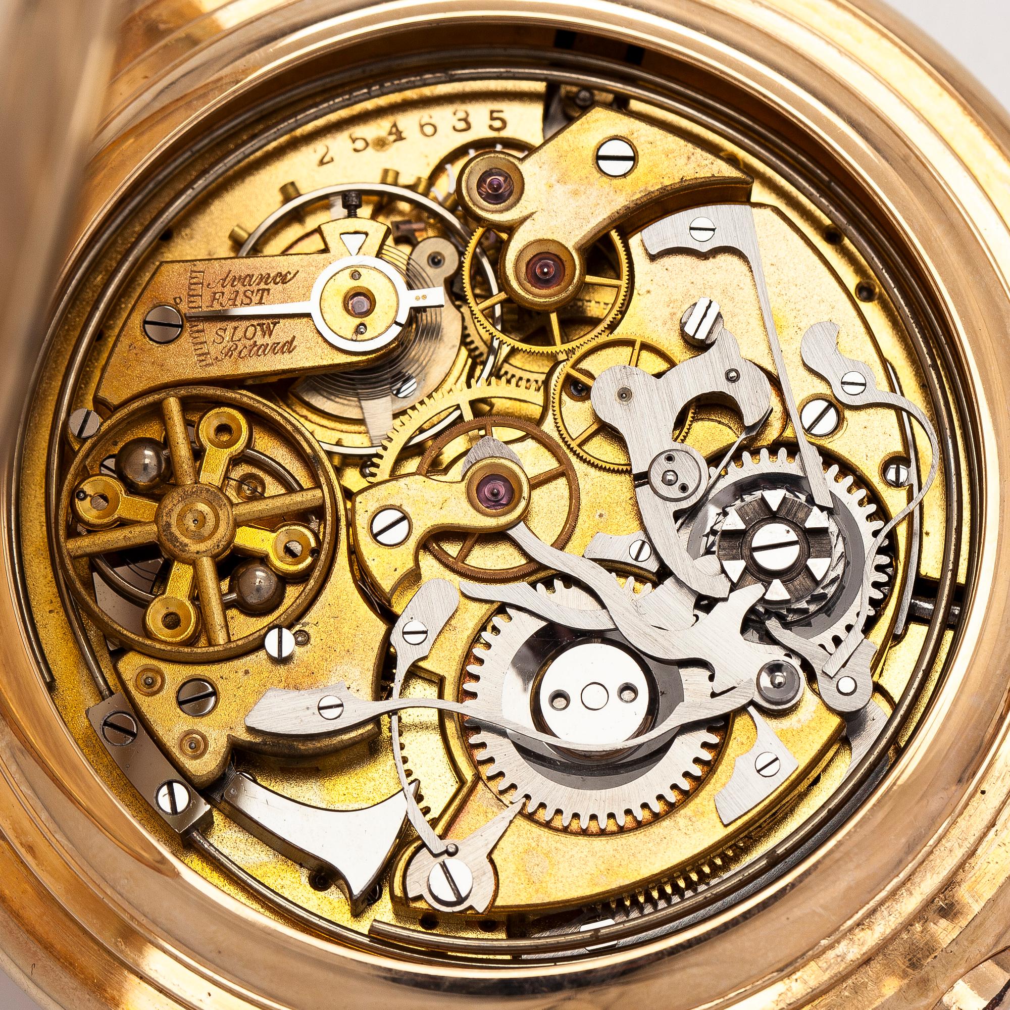 Nestor Delevaux, fickur, savonett, minutrepeter, kronograf, 62,5 mm.