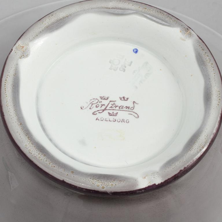 SKÅL SAMT LJUSSTAKAR, ett par, Louise Adelborg, Rörstrand, 1920-tal.