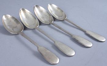 SKEDAR, 4 st, silver, bär ryska stämplar, år 1892. Vikt 284 gram.