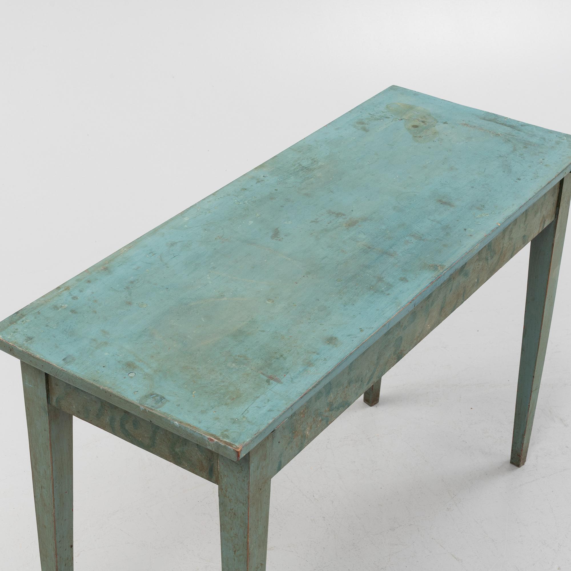 A faux marble-painted table, 19th century.