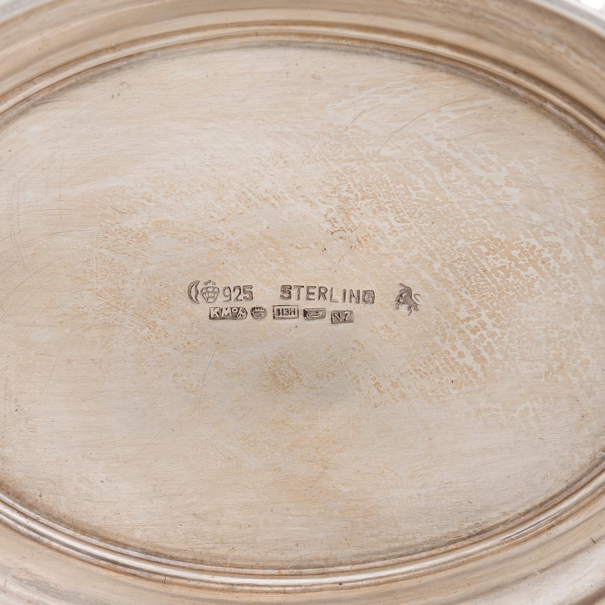 A three-piece silver coffee set, Germany 20th century, Finnish control marks stamped in 1966.