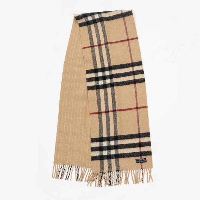 Burberry, a bag a silk scarf and a wool scarf.