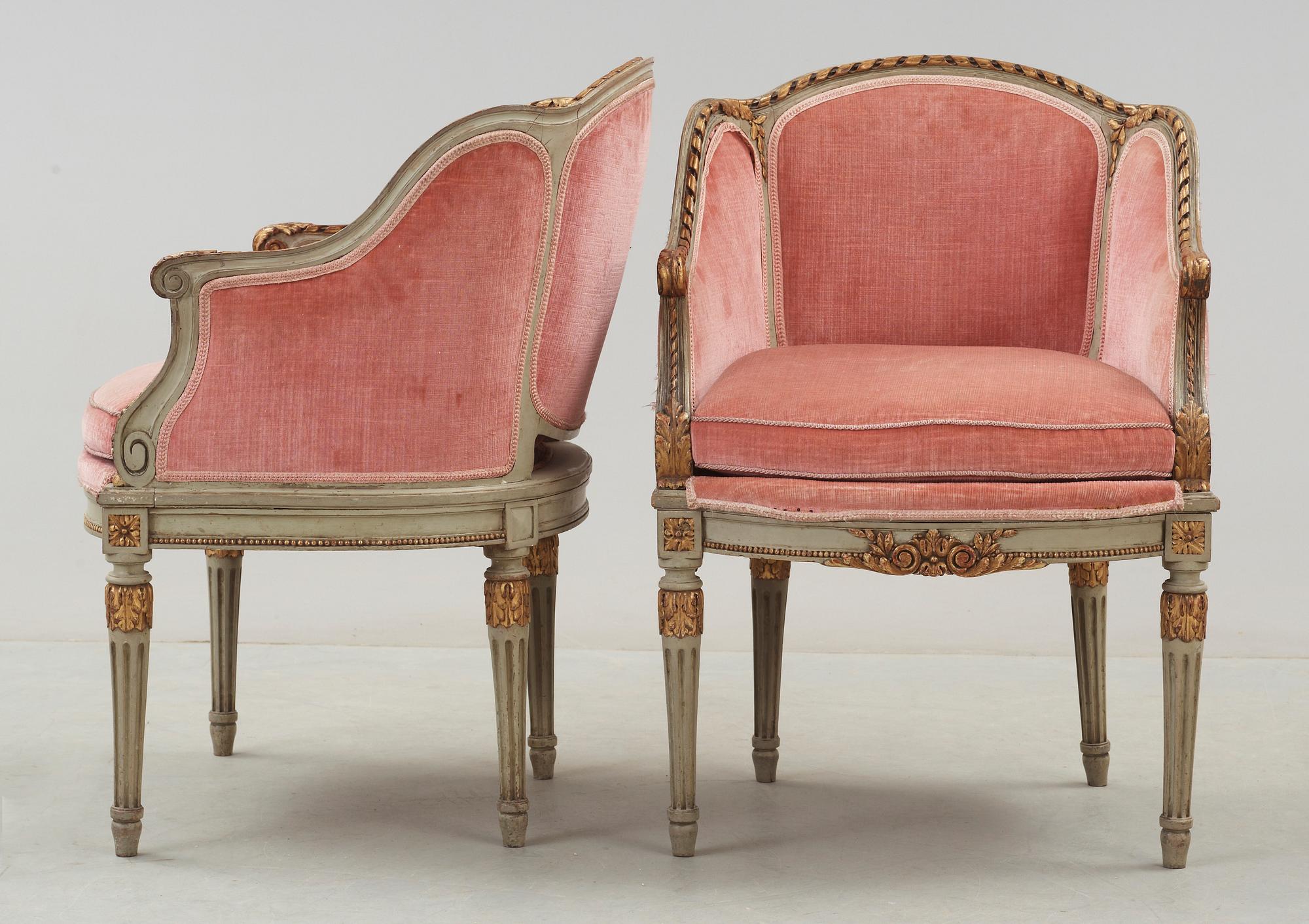BERGERER, ett par, Louis XVI-stil, 1900-tal-talets första hälft.