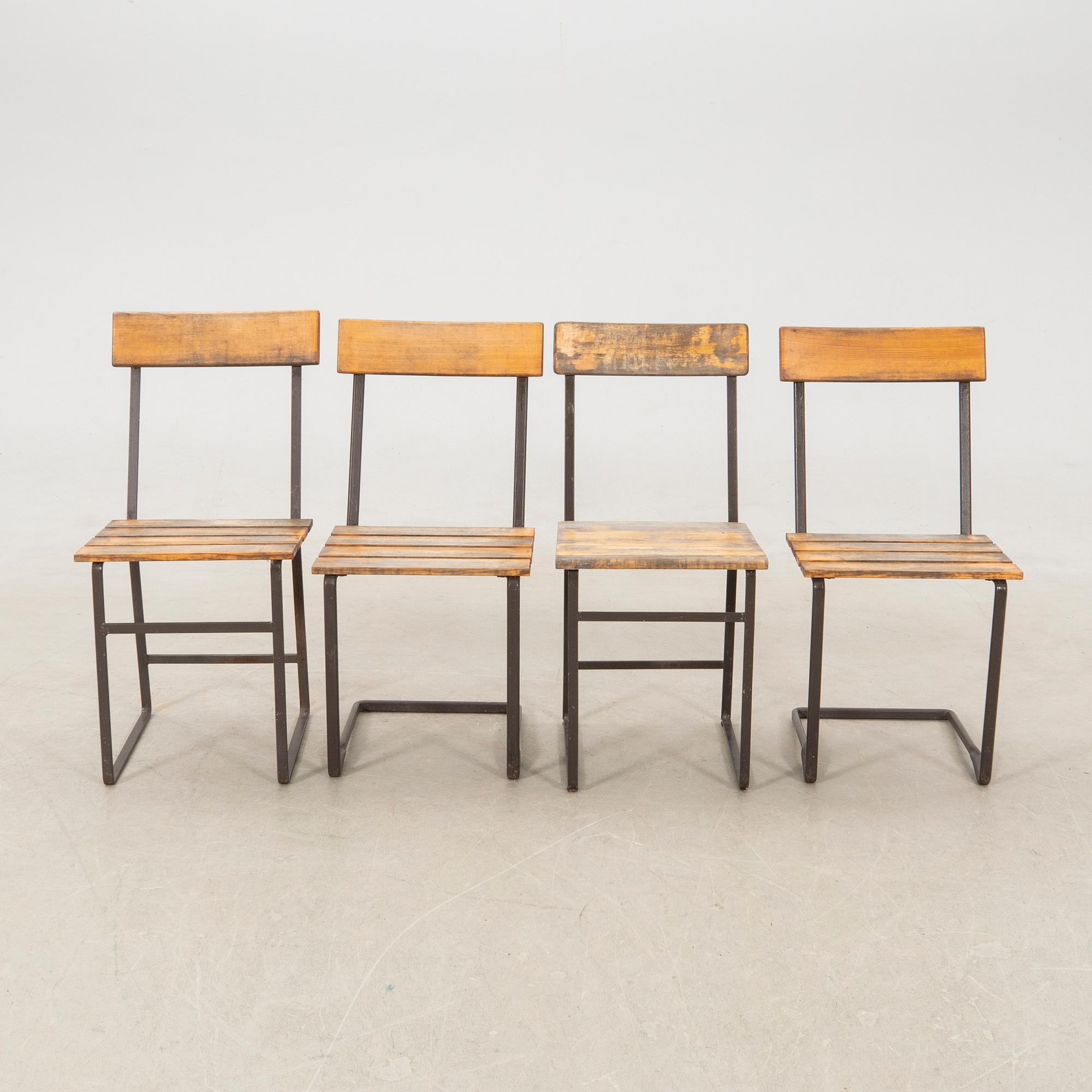 Garden furniture 5 pcs "Garden table 9A", "Garden chair 6" and "Garden chair 1" Grythyttan 1930s/40s.