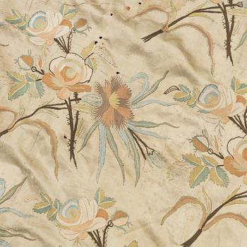 Antique silk embroidery, 19th century.