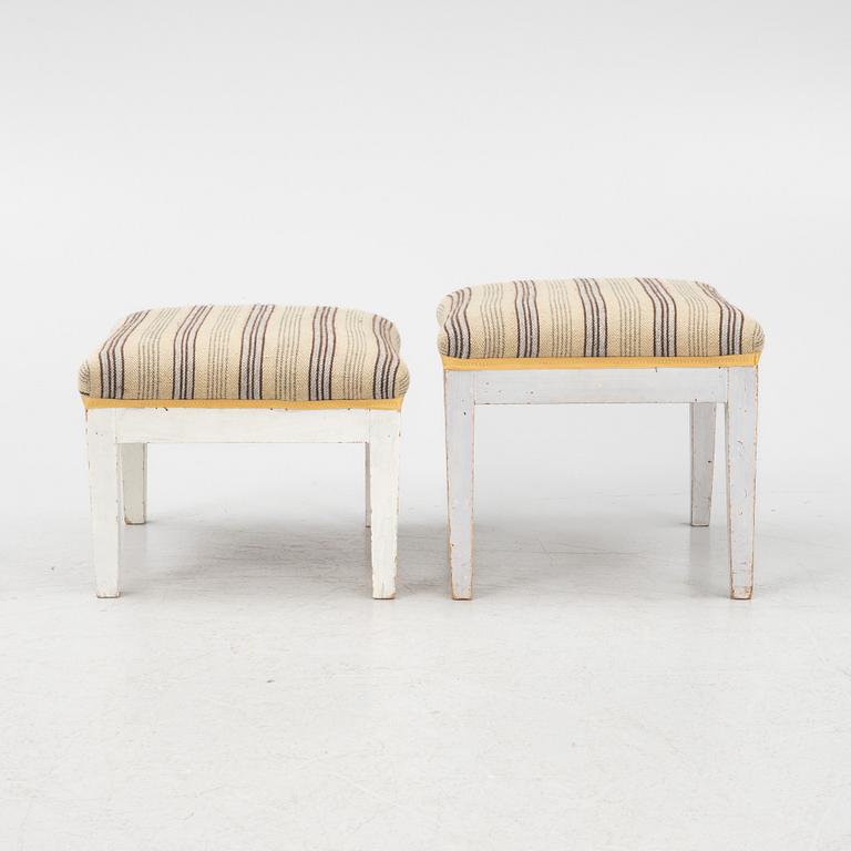 A pair of stools, Sweden, early 19th century.