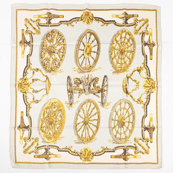 Hermès, a 'Roues de Canon' silk scarf.