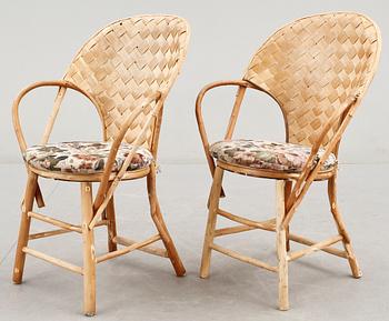 KORGSTOLAR, ett par, "LC stol", Gösta Westerberg, 1900-talets andra hälft.