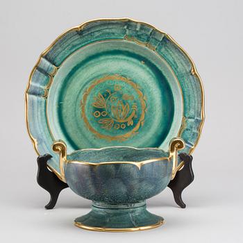JOSEF EKBERG, a set of earthenware 1930's bowl and plate,