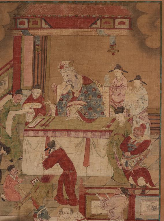 A Chinese painting, ink and colour on paper, unidentified master, 18th/19th Century.