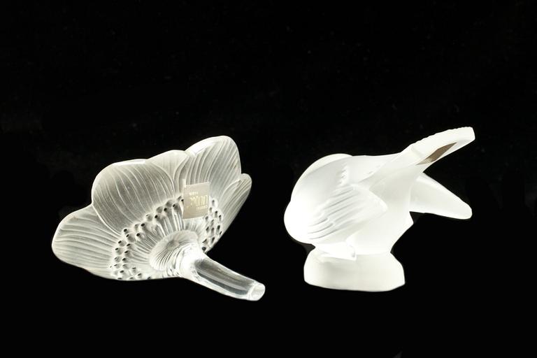 FIGURINER, 2 st. Glas, Lalique.