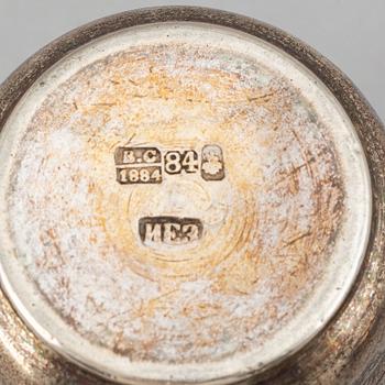 Bägare, 3 st, silver, Moskva 1880-1884 samt Kiev 1908-26.