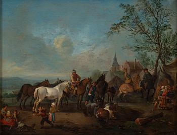 PHILIPS WOUWERMAN, hans efterföljd, 1700-tal, ett par, olja på pannå.