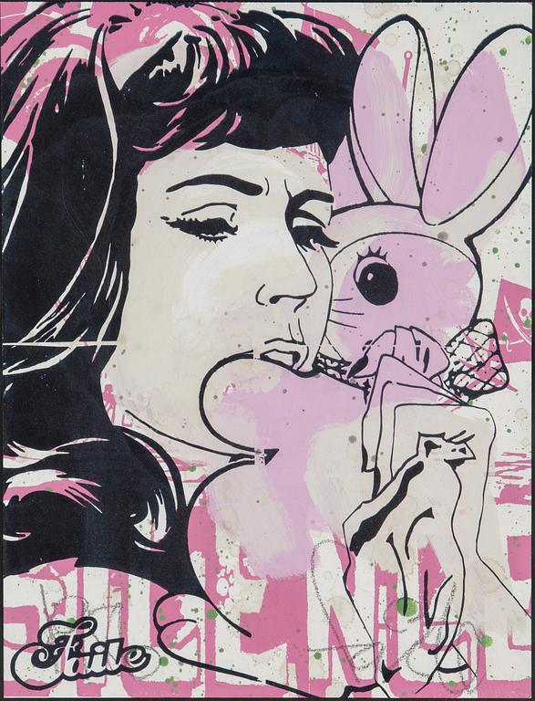 FAILE, "Bunny Girl", serigrafi, signerad och a tergo numrerad 10/10.