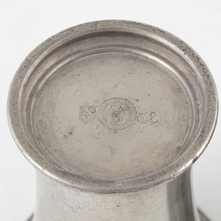 Firma Svenskt Tenn, four pewter beakers, Stockholm 1927, 1928 and 1929.