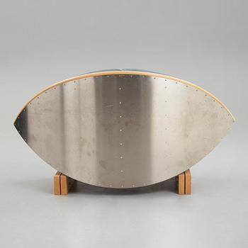 Sigurdur Gustafsson, SIGURDUR GUSTAFSSON, a "Keflavik", beech, steel and leather sofa, Källemo, Sweden post 2000.