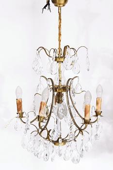 LJUSKRONA. Rokokostil. 5 ljusarmar, h 77.