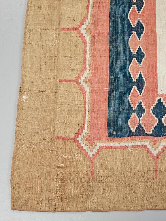 Matto, a kilim, an antique Shushtar, the Khuzestan Province, the southwest of Iran, ca 380-385,5 x 184-192 cm.