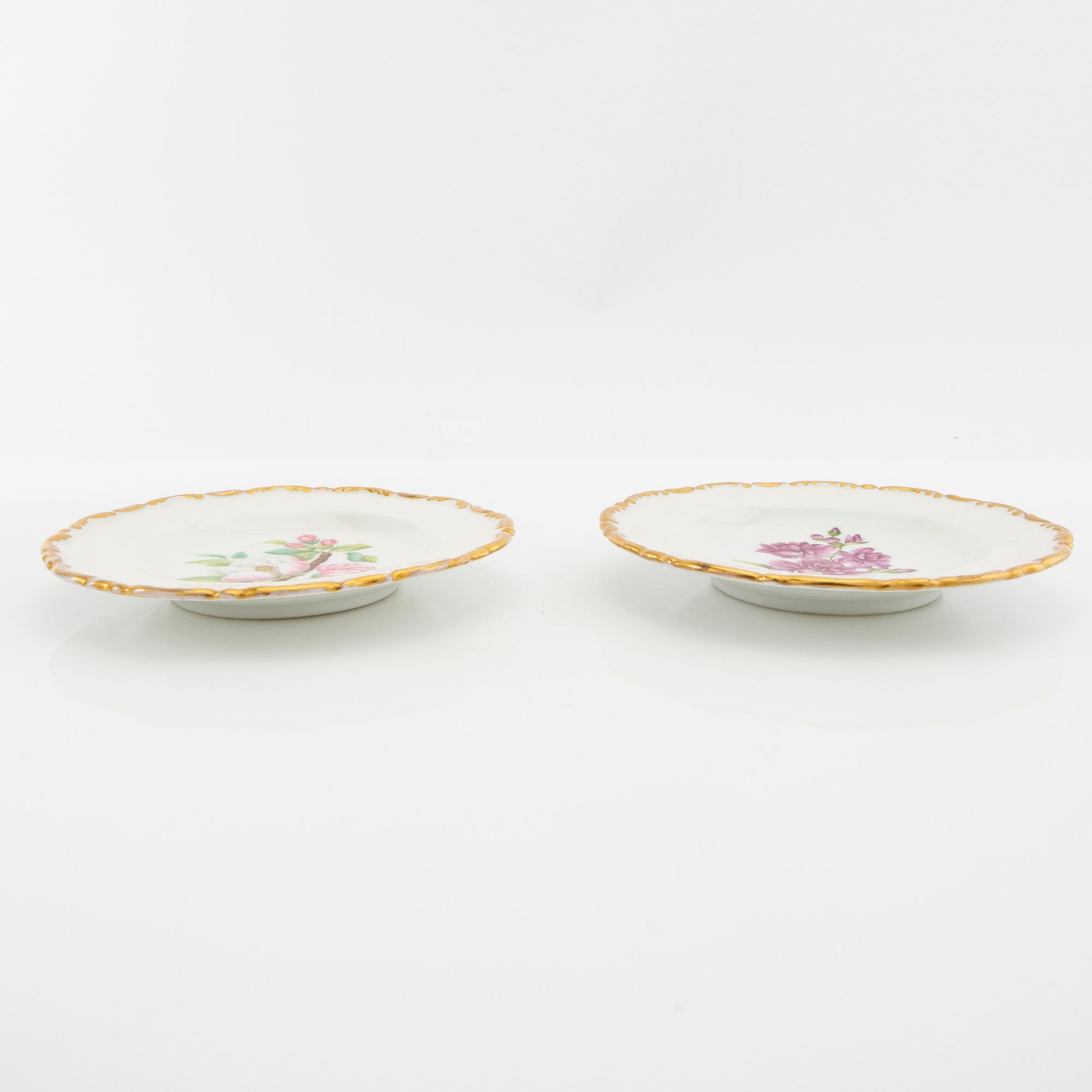 Side plates 30+11 pcs 19th century second half, porcelain.