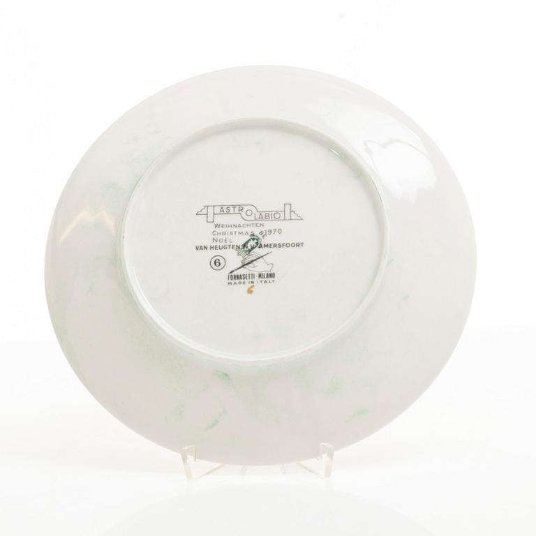 Piero Fornasetti, tallrikar, 5 st, "Astro Labio", Milano, Italien, 1970.