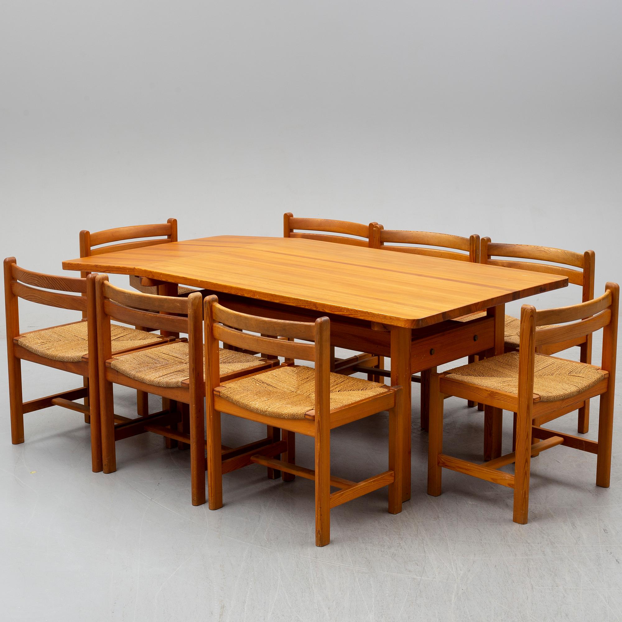 BØRGE MOGENSEN, a pine 'Asserbo' table and eight chairs from Karl Andersson & Söner.