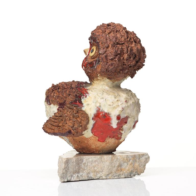 Tyra Lundgren, a stoneware sculpture of a bird, Sweden ca 1973.